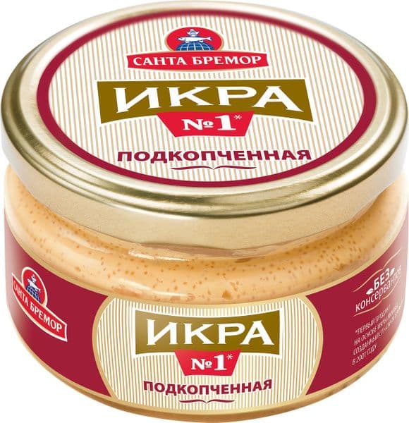 Икра мойвы подкопченная 180г  Санта-Бремор