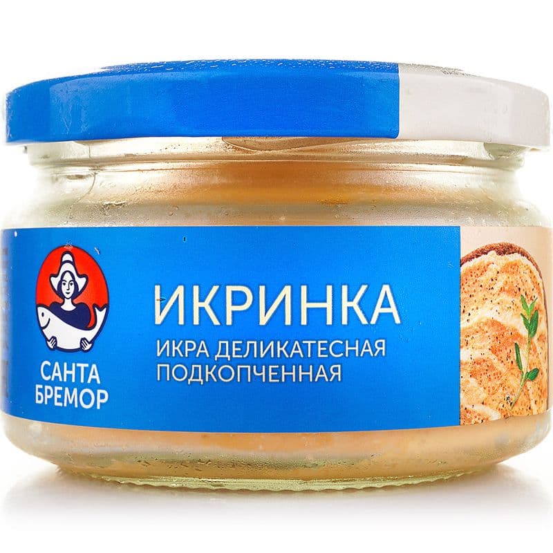 Икра деликатесная "Икринка" подкопченая 160г Санта Бремор