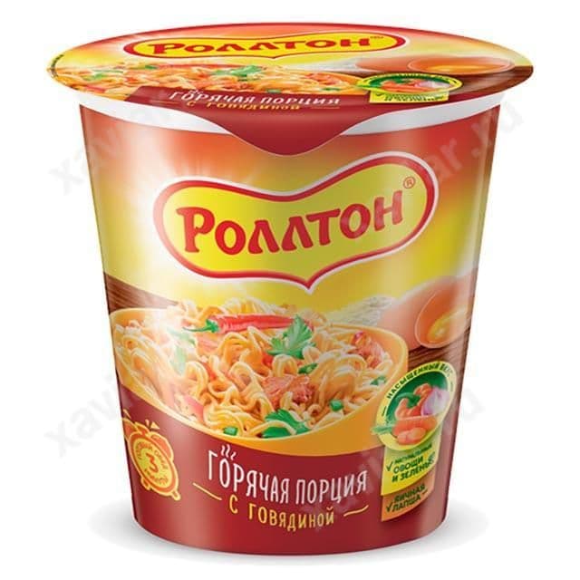 Лапша Роллтон Горячая порция говядина 70г