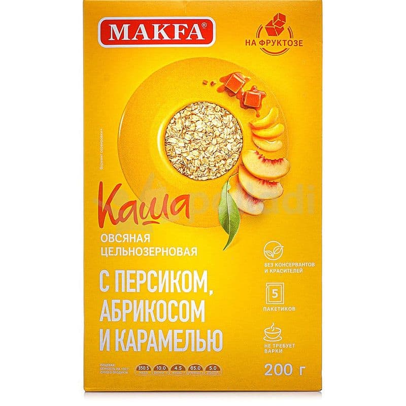 Каша Макфа овсяная Персик Абрикос Карамель 40г*25