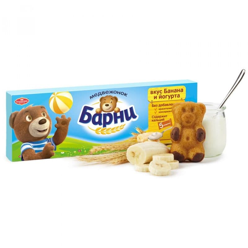 Пирожное Медвежонок Барни 150г бананово-йог.нач.