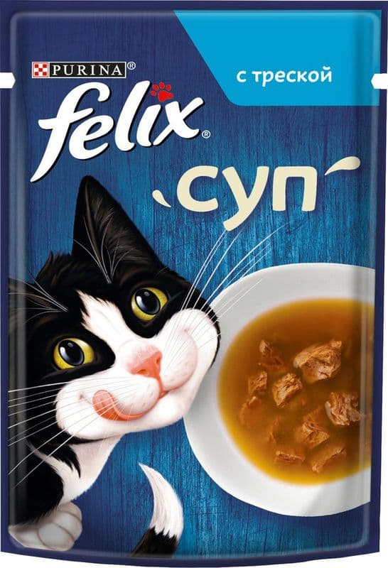 Феликс д/кошек суп треска 48г*36