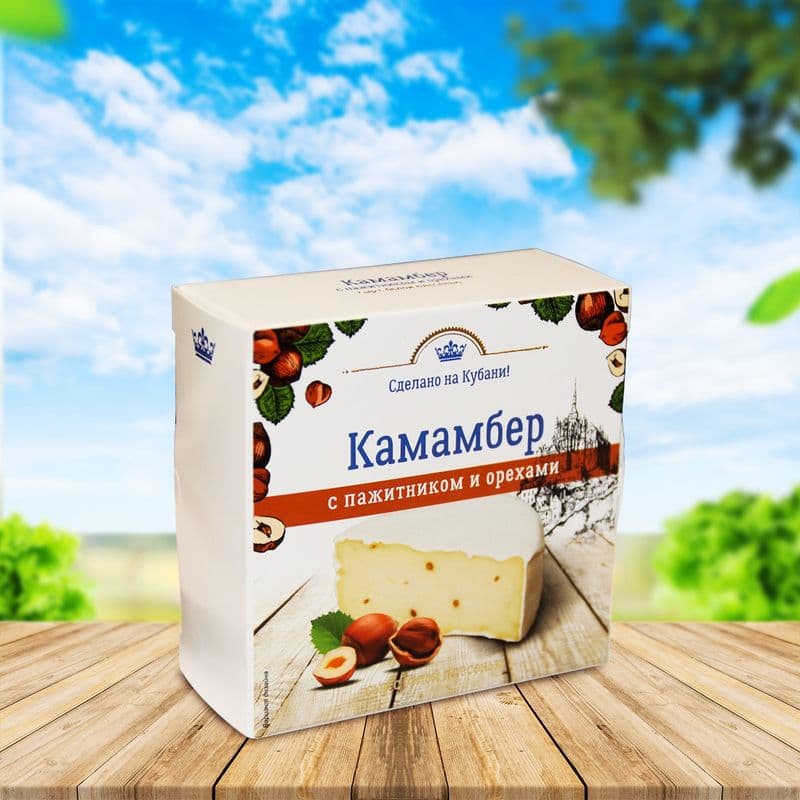 Сыр с белой плесенью Камамбер пажитник и орех 125г Калория