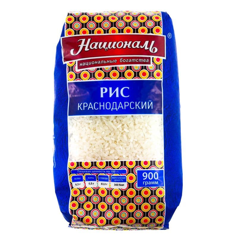 Крупа Рис Краснодарский 900г Националь