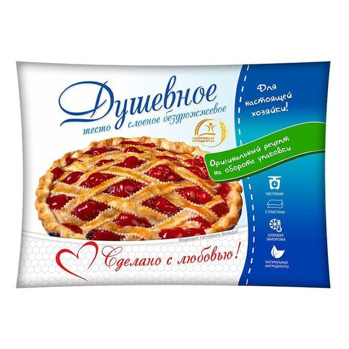 Тесто Здоровые продукты 500г слоен. бездрож*6