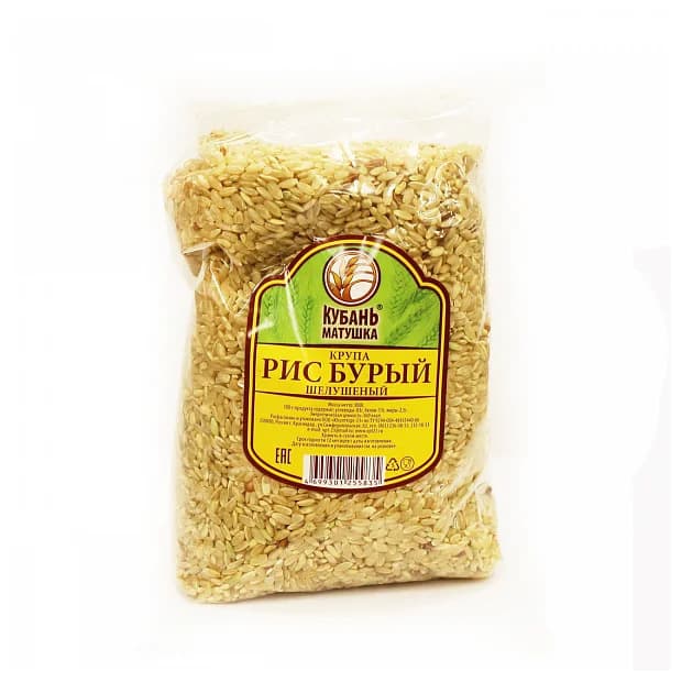 Крупа Рис Бурый шелушенный 600г Кубань-Матушка