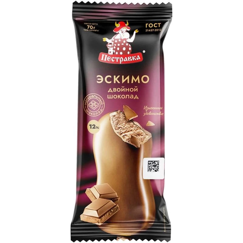 Мороженое ПЕСТРАВКА эскимо шок в мол.шок 70г