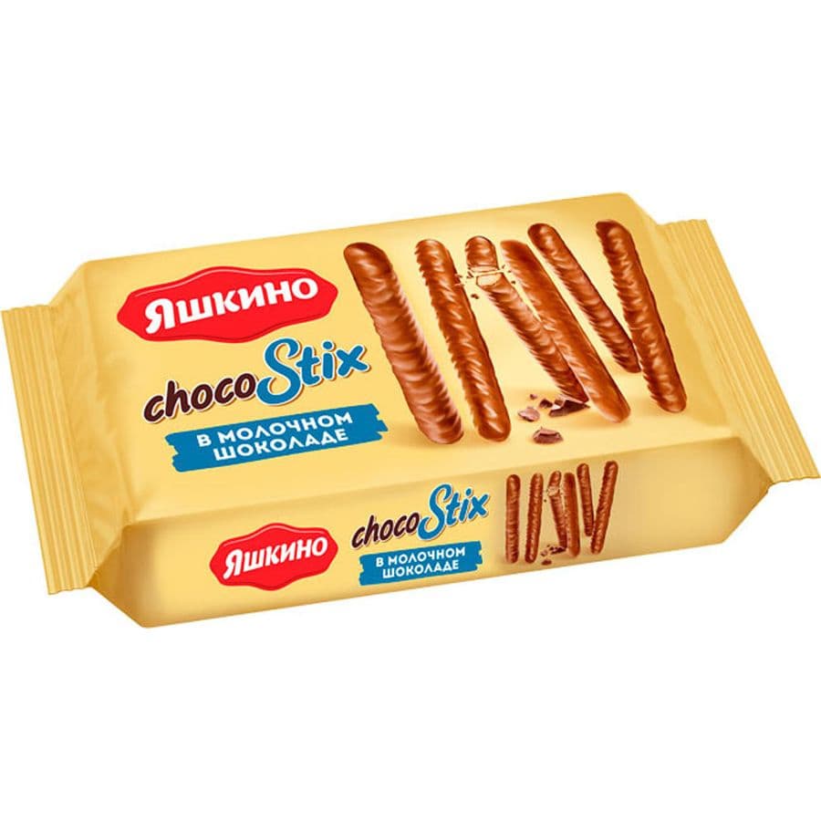 Печенье Яшкино Стикс палочки в мол шок 130г