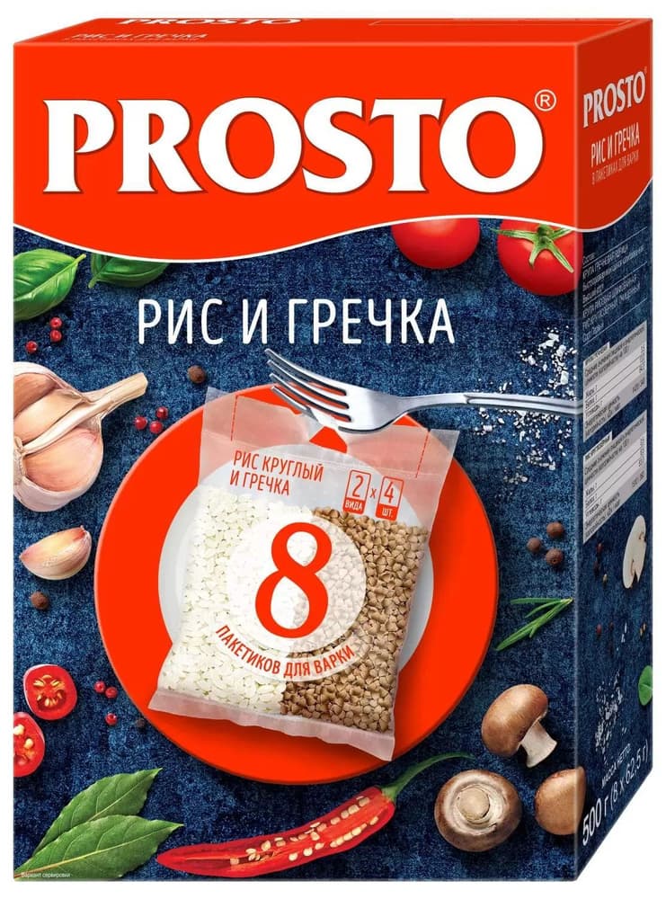 Крупа Рис + Греча 500г вар.пак. Просто