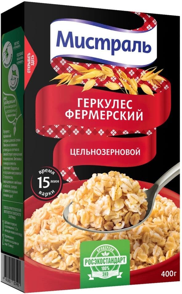 Хлопья Фермерские Геркулес 400г Мистраль