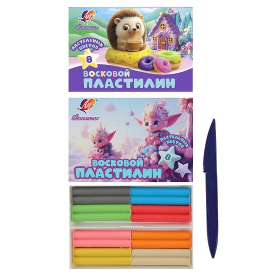 Пластилин на листе 8цветов 1220