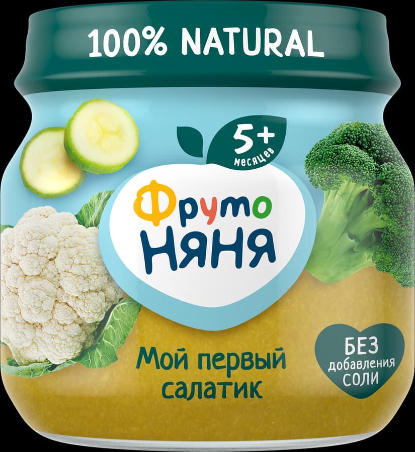 Пюре ФрутоНяня брокколи кабачки цв.капуста 80г
