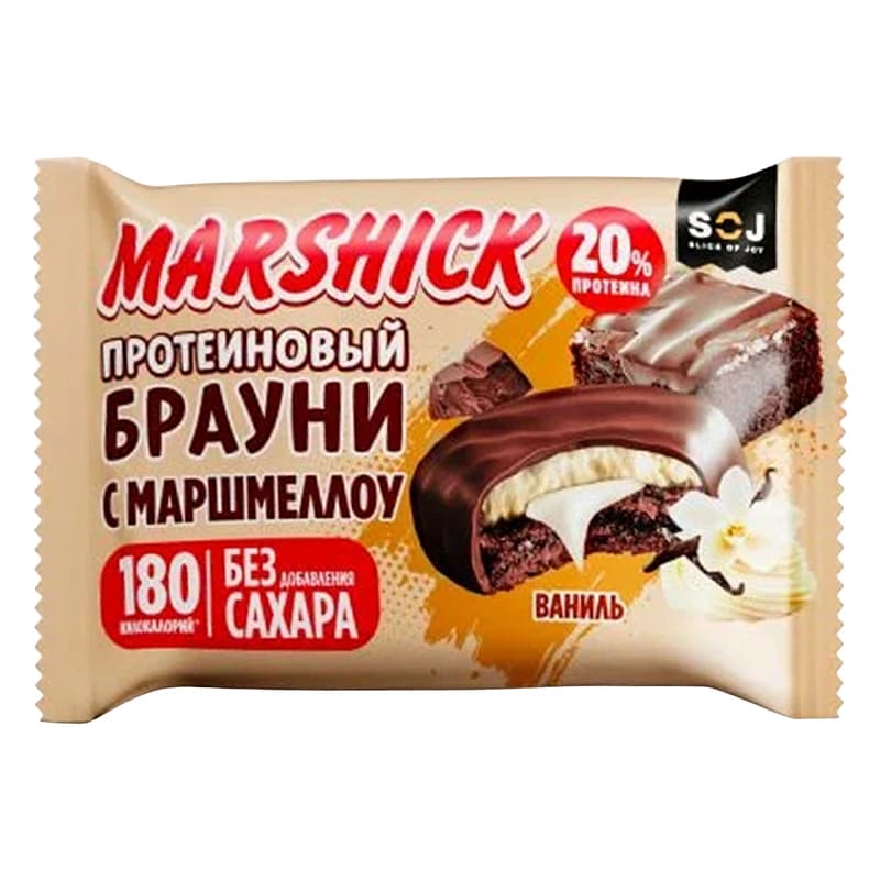 Печенье протеин Маршик 53г Брауни глазир с маршмеллоу без дс