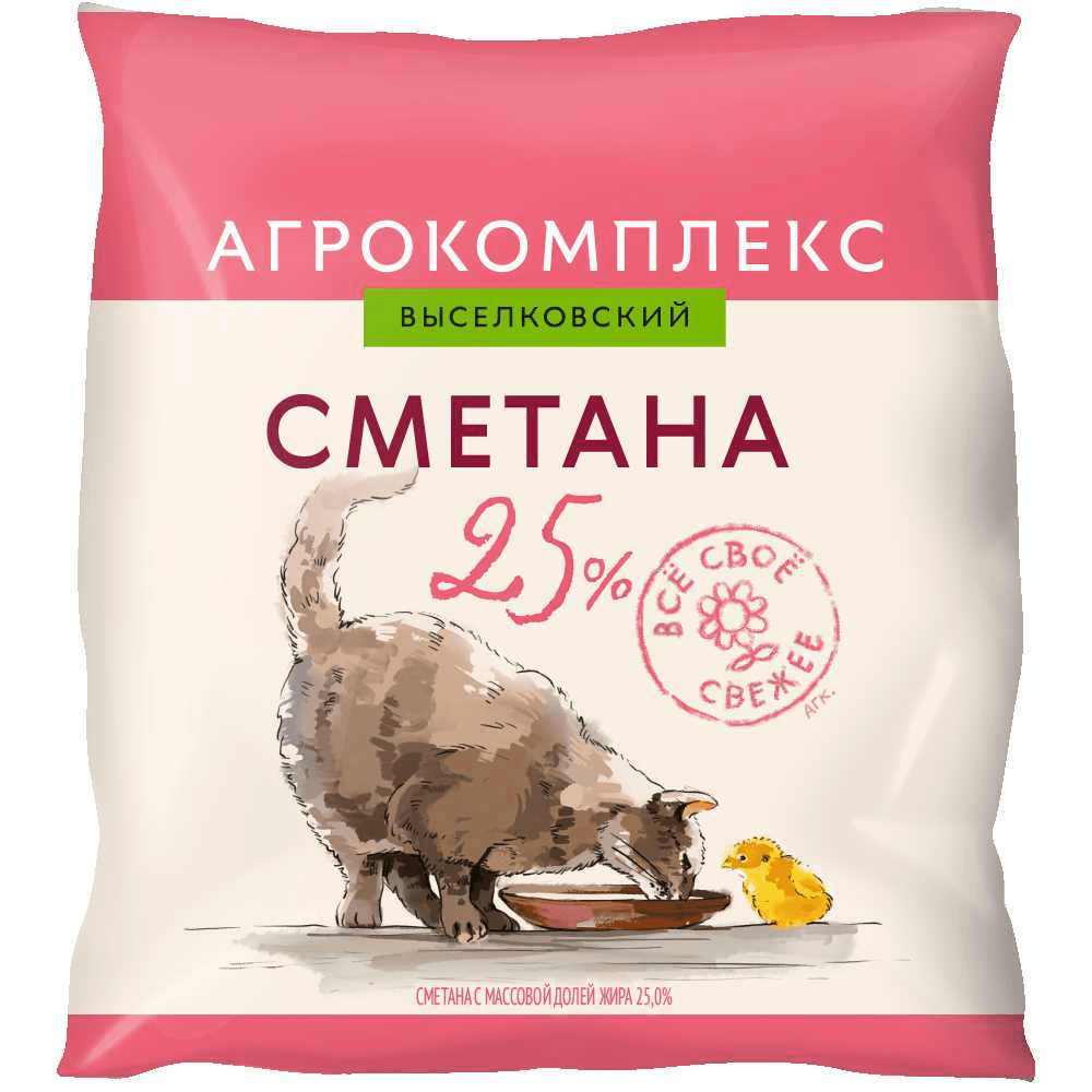 Сметана 25% 400г пленка Агрокомплекс